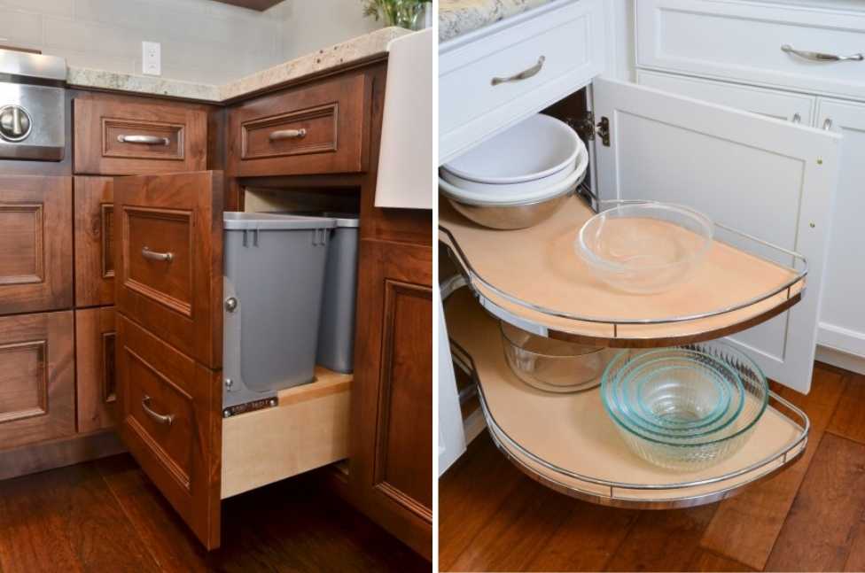 Corner Cabinet with Drawers in Kitchen Remodel