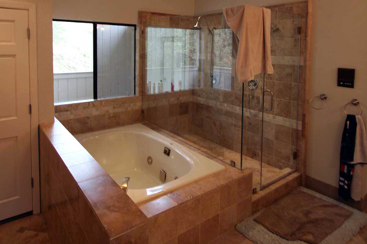 Large Bathroom Walk In Shower with window