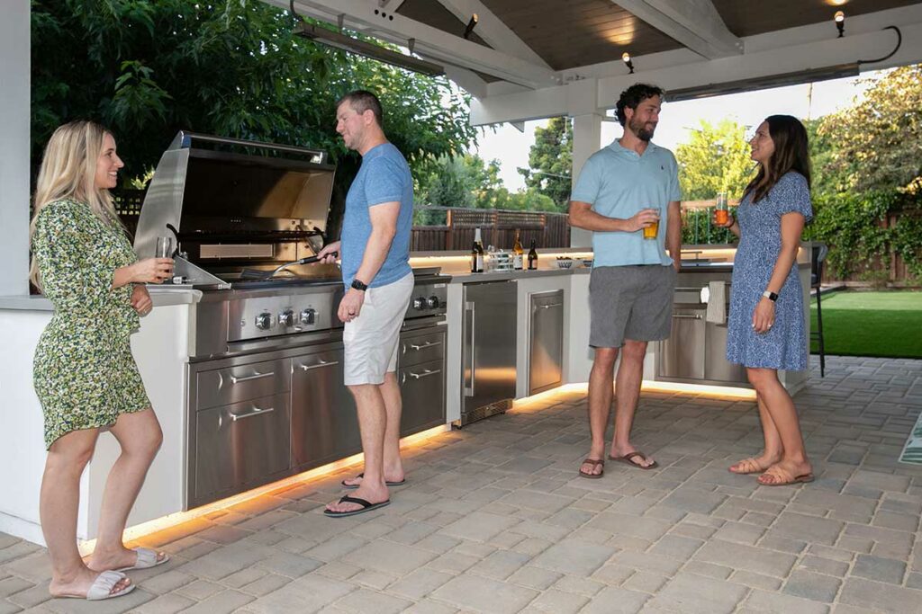 gathering on patio with friends
