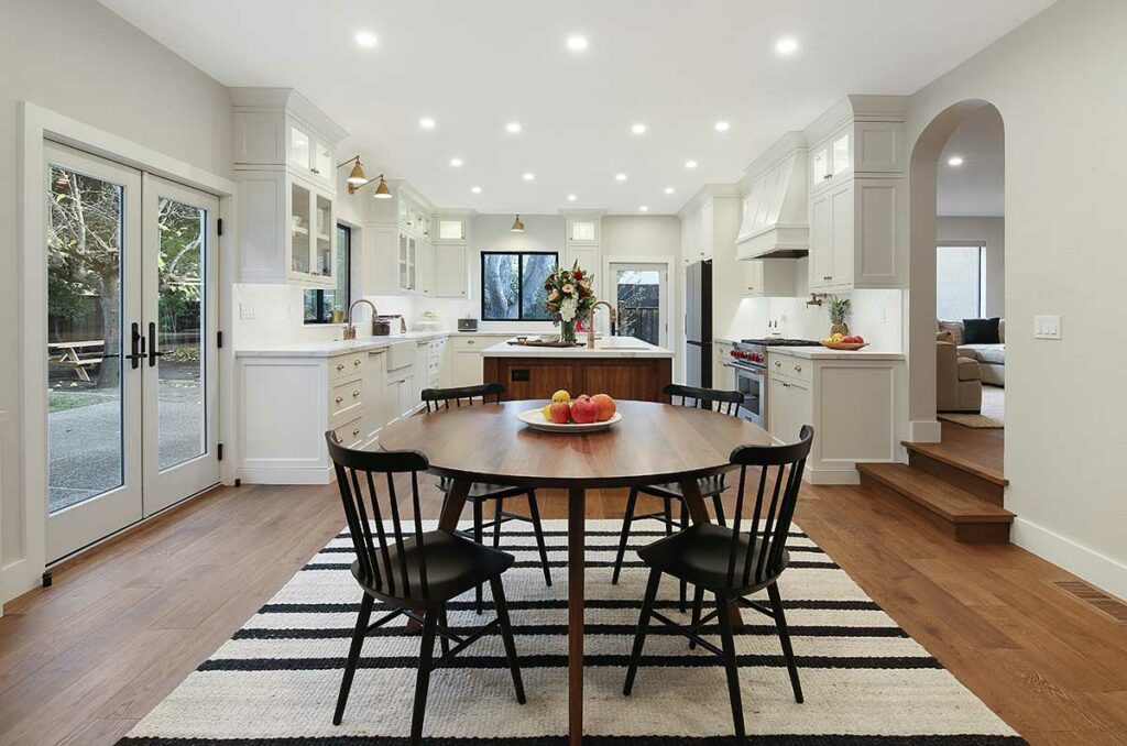 Dining are and kitchen, patio doors, Architectural Design Services in Alamo, CA