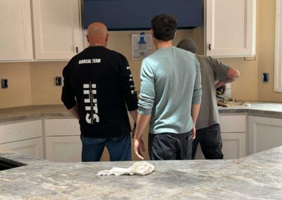 San Ramon kitchen addition in progress - installing the countertops