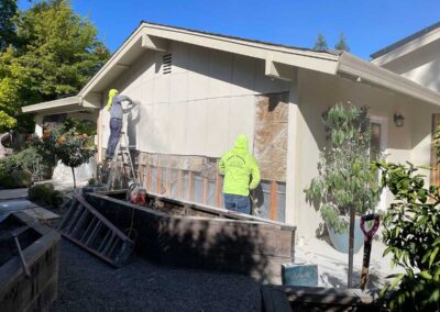 Removed exterior stucco wall in Interior Remodel in Alamo, CA