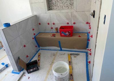 Primary bathroom remodel in alamo ca in progress