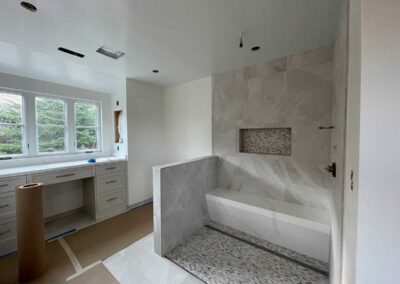 Primary bathroom remodel in alamo ca in progress