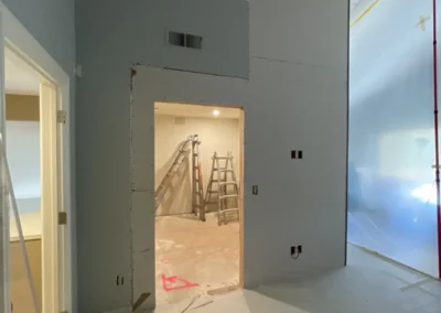 DRYWALL INSTALLATION BEGINS IN THE REMODELED SPACES